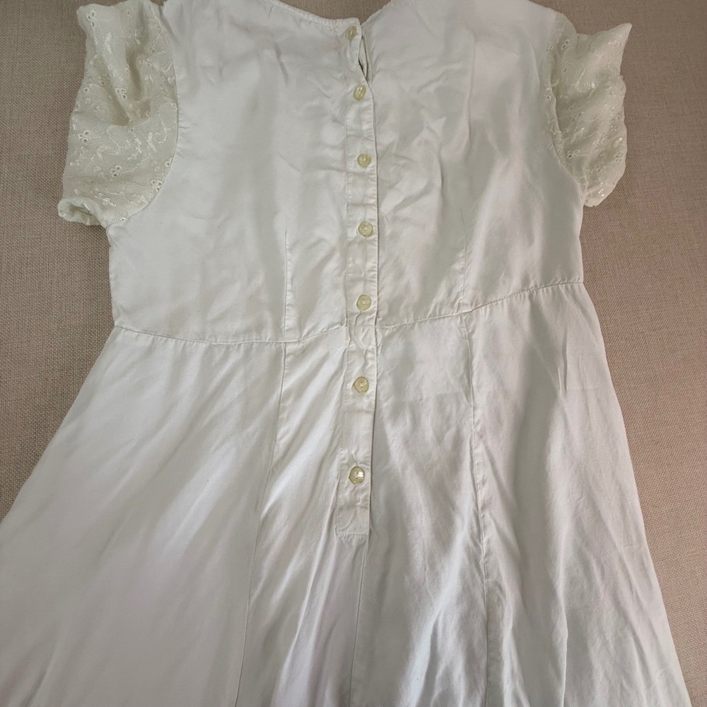 April Cornell White Cotton Embroidered Lace Maxi Dress Vintage India M - Picture 5 of 8